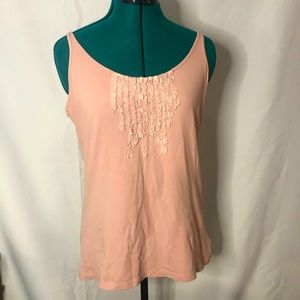EDDIE BAUER • tank top with crinkle embellishments
